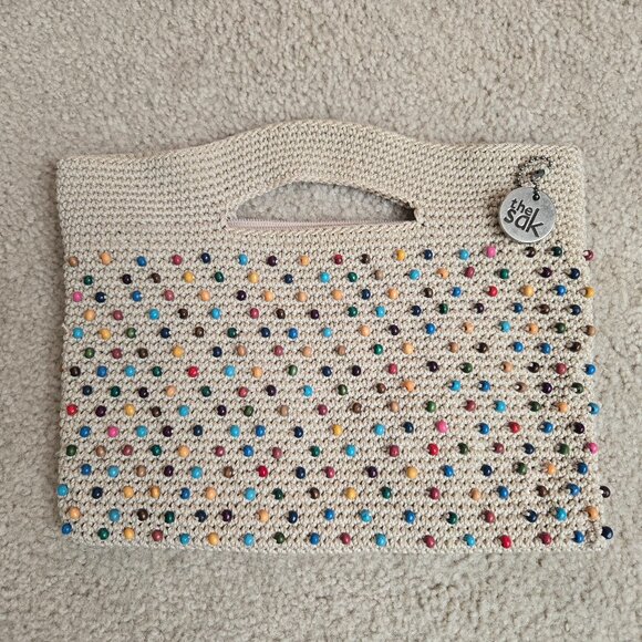 The Sak Handbags - The Sak Beaded Handbag Crochet Wood Beads Boho